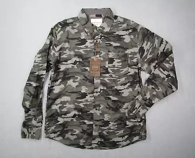 Weatherproof Shirt Mens Large Green Camo Button Up Lightweight Fatigue NWT • $15.99