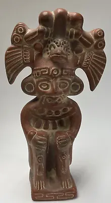 Vintage Warrior Aztec Inca Mayan Terracotta Clay Folk Art Pottery Sculpture • $50