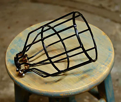 Black Bulb Guard Clamp On Lamp Squirrel Cage Vintage Trouble Lights Industrial • $7.18