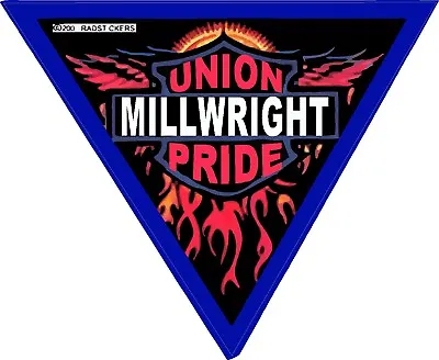 Millwright Wunion Pride Triangle Hard Hat Sticker CMW-16 • $0.99