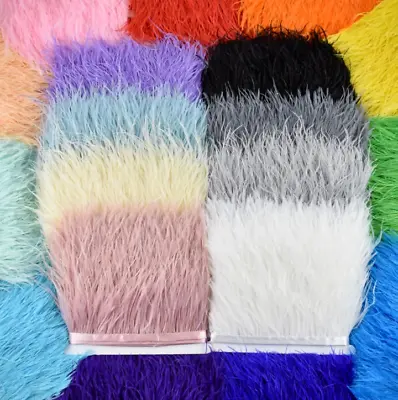 22 Colours Ostrich Feather Trim Fringing Price Per 30cm DIY Craft Sewing Decor • $6.95