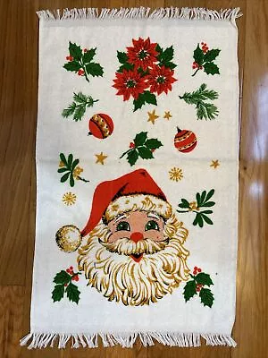 Vintage Cannon Santa Christmas Holiday Hand Towel Fringe • $19.99