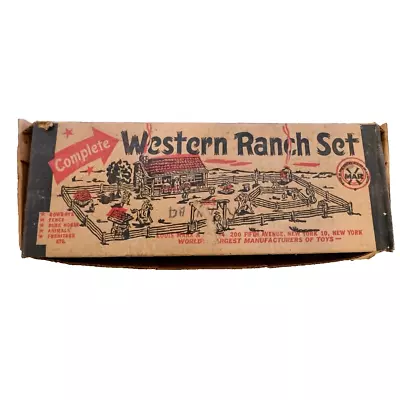 Vintage 1950s Louis Marx Toys Western Ranch Set With Original Box • $149