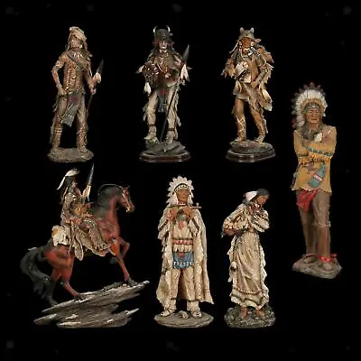 Tall Indian American   Chief With Headdress Resin Figurine Statue • £67.06