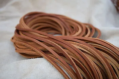 SADDLE TAN LEATHER 3.5mm SQUARE SHOE / BOOTS LACES THONGS EXTRA  STRONG 120CM  • £5.90