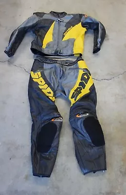 Spidi Motorcycle Race Track Leather Suit 2 Piece Zip Together US 46 EU Size 56  • $370