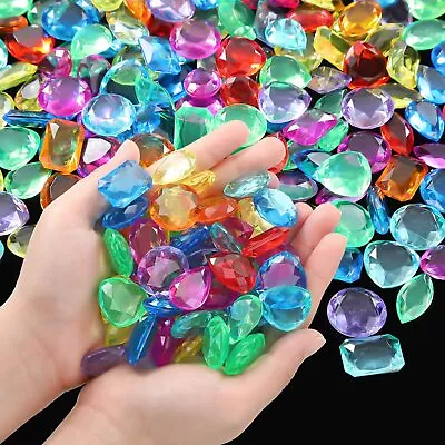 100 Pcs Pirate Treasure Jewels Bling Diamonds Jumbo Acrylic Large Fake Gems V... • $15.01