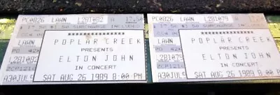 Pair Elton John Ticket Stubs Sat Aug 26 1989 Poplar Creek Chicago-land Area Lawn • $19.99