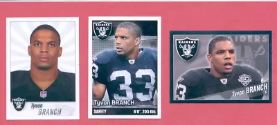 2011-2013 Panini TYVON BRANCH Oakland Raiders 3-Card Sticker Lot • $1