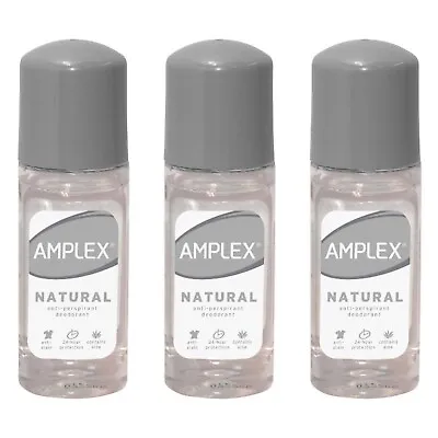 £6.99 • Buy 3x Amplex NATURAL Anti-perspirant Deodorant Roll On 50ml