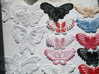 Butterfly Organza Lace Applique / Embellishments Choose Colour Shape • £2.20