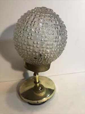 Vintage Glass Hobnail Wall Brass Tone Lamp Adjustable • $44.95