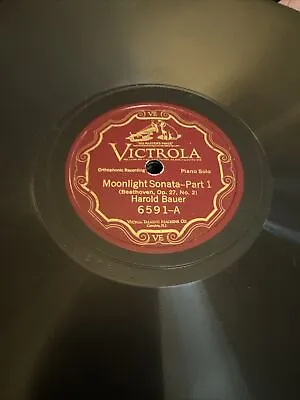 12” Victrola 2x78 RPM Harold Bauer - Moonlight Sonata 6591/6592 E- • $24.99