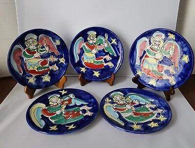 5 La Musa Handpainted Angel Plates 8   Christmas Italy Wall Hanging Unsigned  • $69.99