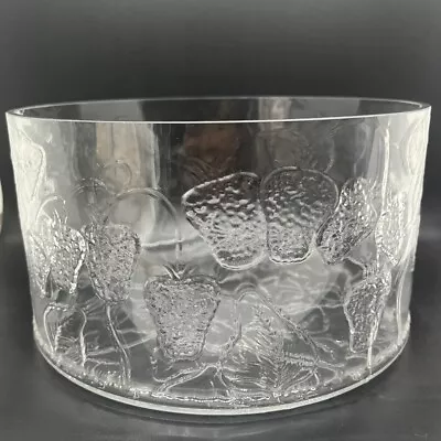 Iittala Finland Marja Glass Large Salad Bowl Embossed Strawberry  + 2 Extra • £49.99