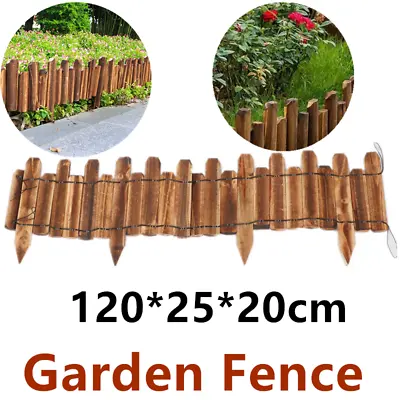 Vintage Wooden Log Panel Roll Garden Border Edging Fence Flower Fencing Hedge • £21.48