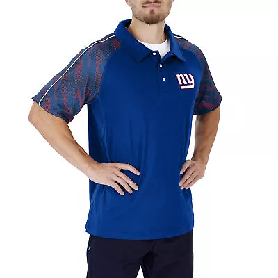 Zubaz NFL Men's New York Giants Elevated Field Polo W/ Viper Print Accent • $38