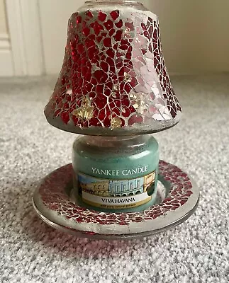 Yankee Candle Small Red Smash Shade & Tray • £12.99