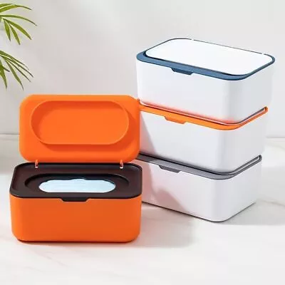 Baby Wipes Storage Box W/lid Wet Wipes Dispenser Tissue Box Holder Home Office • £7.35