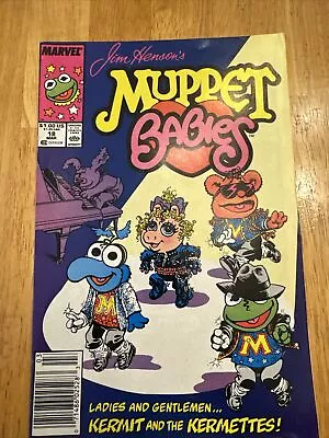 Muppet Babies #18 ~ MARVEL 1988 ~ Marie Severin - Kermit &The Kermettes! Fine-VF • $12