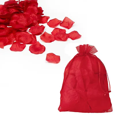 160 X Red Rose Flower Petals Valentines Day Love Gift Table Decorations Fabric • £2.75