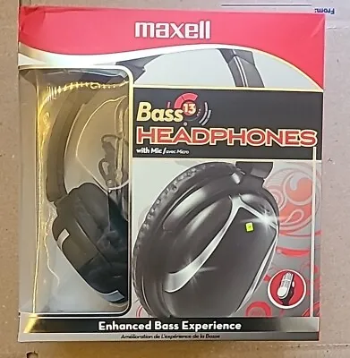 Maxell Bass 13 Heavy Bass Headphones Built In Mic Microphone Hands Free Calling • $3