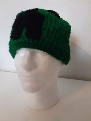 Minecraft JINX Men's Dark Green Creeper Knit Beanie Acrylic Winter Hat One Size • $12.97