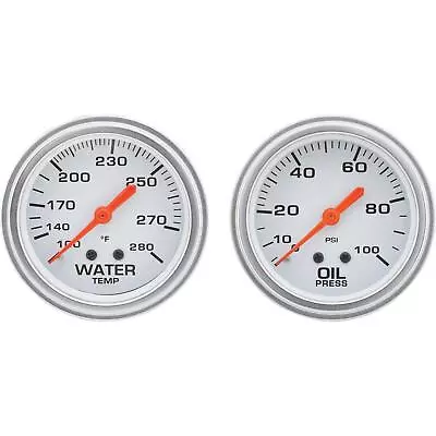 Speedway 2-5/8 Inch Oil Press And Water Temp Gauge Kit Backlit White Face • $67.99