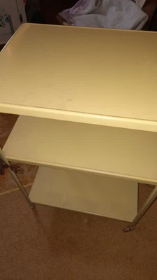 $90 • Buy Vintage Metal Yellow Cosco Kitchen Cart