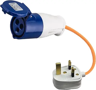16amp To Home 13amp Adapter Caravan Hook Up Cable 240V 3 Pin UK Electric Supply • £14.99
