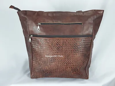 Handmade Leather Tote Bag Boho Moroccan Leather Tote Hobo Bag Purse • $69.99