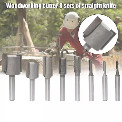 £7.88 • Buy 8Pcs 1/4 Shank Straight Slotted Router Bit For Woodworking Cutter Set 6.35mm