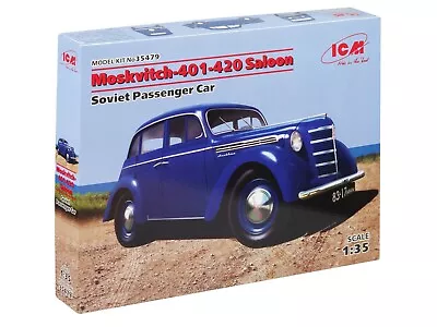 Scale 1:35 Model Kit Moskvitch-401-420 SaloonSoviet Passenger Car ICM 35479 • $32.68