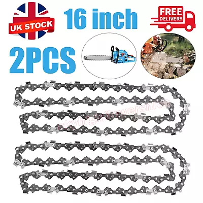 2Pcs 16inch 56 Drive Links Chainsaw Saw Chain Parts Tool Chainsaw Blade New • £9.39