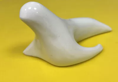 Modernist NAAMAN Israel White Porcelain Seal Figurine • $32
