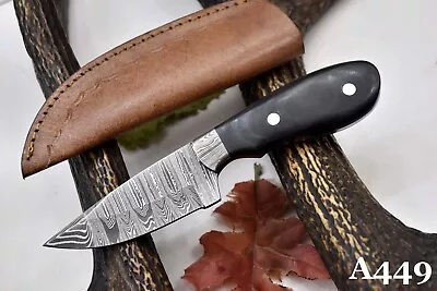 Custom Damascus Steel Skinning Hunting Knife HandmadeG-10 Micarta Handle (A449) • $17.99