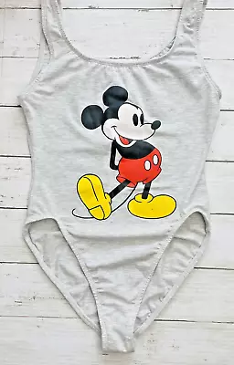 Vintage 80's/90's Disney Mickey Mouse Women's Bodysuit Light Grey Leotard-Medium • $68