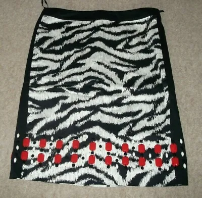 Next Animal Print Zebra Design Skirt With Beaded Detail Size 12  • £5