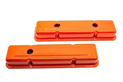 1958-86 Chevy Small Block 283-305-327-350-400 Short Valve Covers - Orange • $45