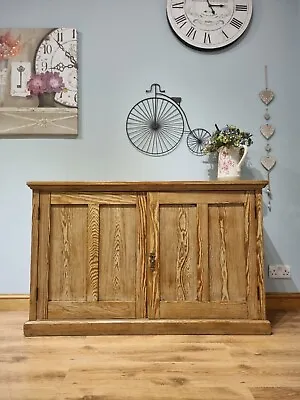 £699 • Buy Antique Victorian Pine Sideboard Cupboard Linen Larder Storage Cabinet