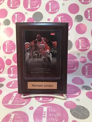 Michael Jordan Chicago Bulls Season Leader Scoring Trading Card On Wooden Plaque • $29.95