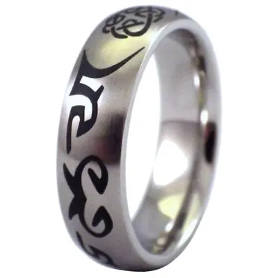 Viking Tattoo Band Mens Womens Silver Stainless Steel Celtic Ring Sizes 6.5-12 • $7.99