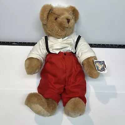 Vintage Vermont Teddy Bear Christmas Overalls Glasses Made In USA • $19.99