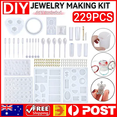 229x Resin Casting Mold Silicone DIY Mold Jewelry Pendant Mould Making Craft Kit • $14.45