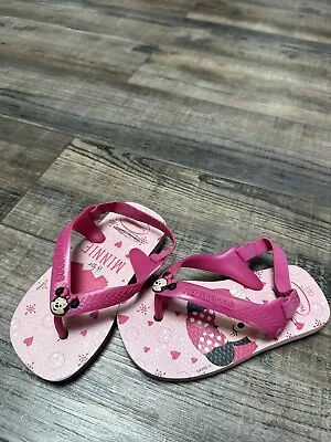 Havaianas Toddler Girl Flip Flops Sandals Minnie Mouse Size 6 C Pink • $3.99