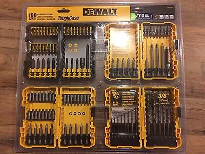 $48 • Buy Dewalt 100 Pc Drill / Driver Bit Set W/ (4) Tough Cases - Dwa24case2 