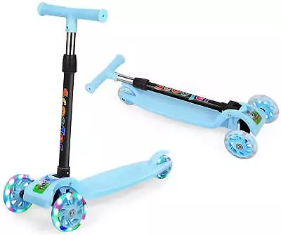 Kids Scooter 3 Wheel 4 Adjustable Height PU Flashing Wheels Scooter For • $18.45