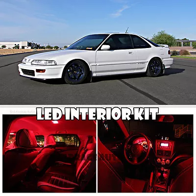 For 90-93 Acura Honda Integra RED LED Interior Bulb Light Full Package Kit 6pc • $14.94