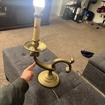 Vintage Chapman 1982 Brass Aladdin Lamp  Solid Brass -Heavy Candlestick • $99