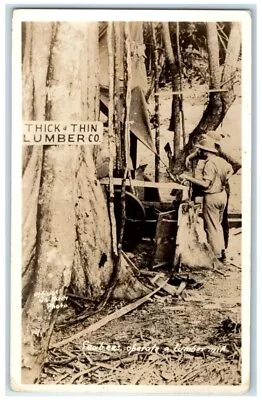 C1940's US Navy Thick & Thin Lumber Co. Seabees Lumber Mill RPPC Photo Postcard • $59.95